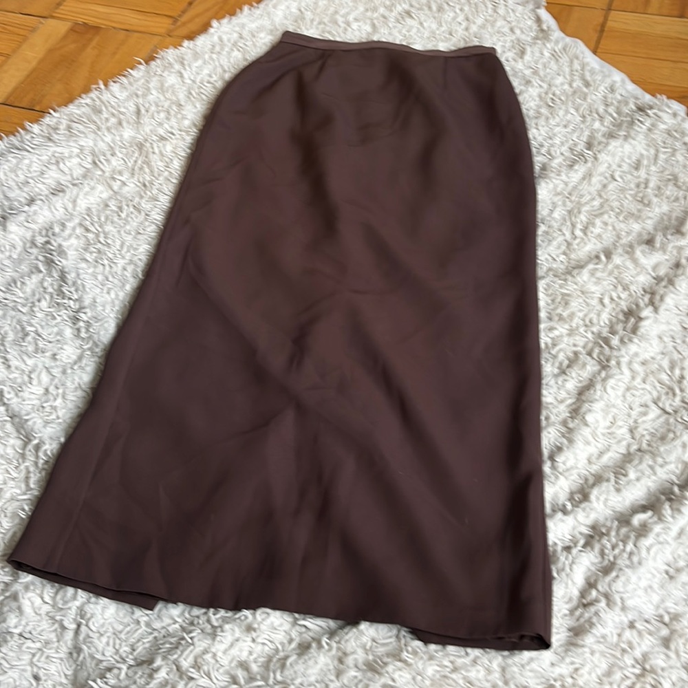 Vintage fall and winter rich brown midi skirt